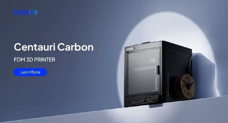 Impressora 3D Elegoo Centauri Carbon, Impressão em Alta Velocidade CoreXY 500mm/s, 320 ° Bico C, Tamanho de Impressão 256x256x256mm