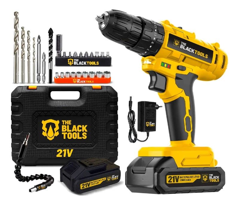 Parafusadeira Furadeira De Impacto A Bateria 21V 3/8” Bivolt