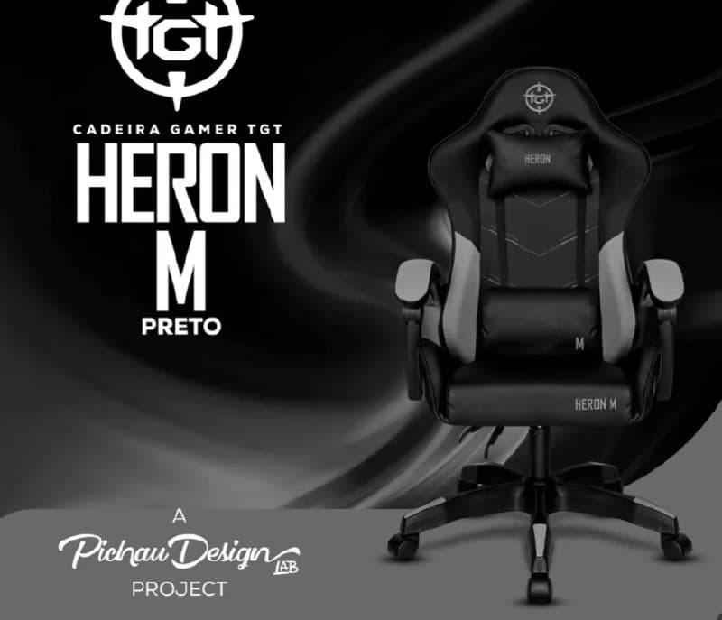 Cadeira Gamer TGT Heron M, Preto, TGT-HRM-BK02