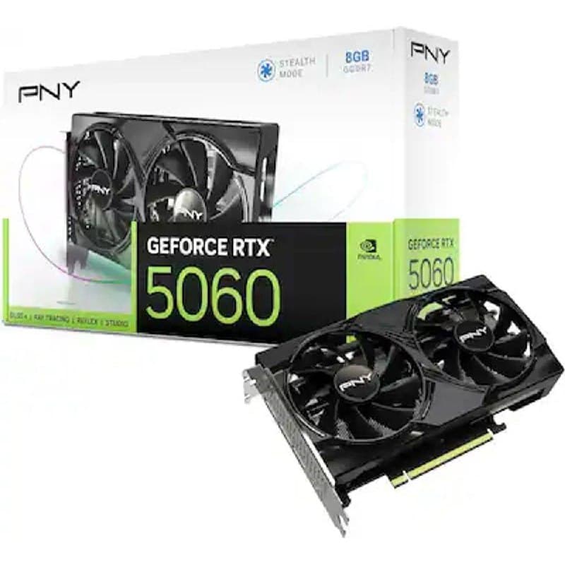 Placa de Vídeo NVIDIA GeForce PNY RTX5060 8GB DUAL FAN OC Blackwell