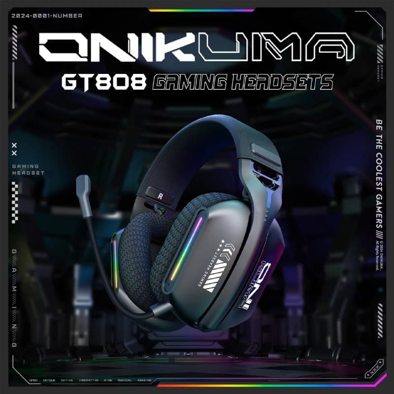 Headset Gamer Sem Fio Onikuma GT808 RGB
