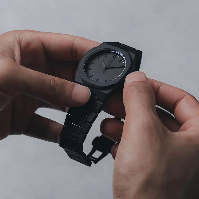 Relogio Masculino Minimalista All Black Chanfrado