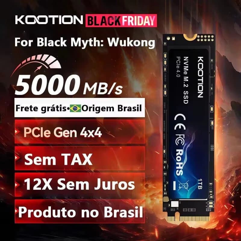SSD 1TB NVME KOOTION 5000 MB/s TLC GEN4