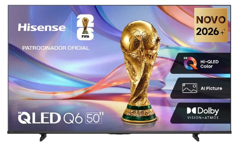 Smart TV Hisense HI-QLED 4K 50" polegadas com Processador AI, Dolby Vision Atmos e Compatibilidade Alexa