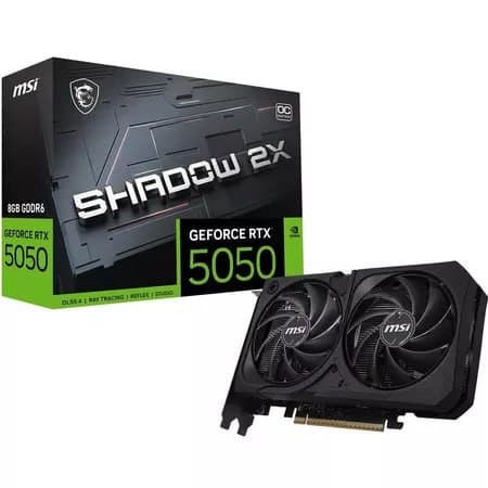 RTX 5050 Placa de Vídeo NVIDIA GeForce MSI RTX5050 8GB Shadow 2X OC GDRR6 128 Bits - 912-V538