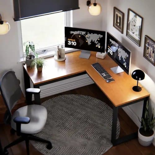 Mesa Escrivaninha Em L Berlim Escritorio Home Office