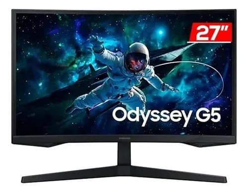 Monitor Samsung Odyssey G5 27 Qhd Va Ls27cg552elmzd Preto 127/220v