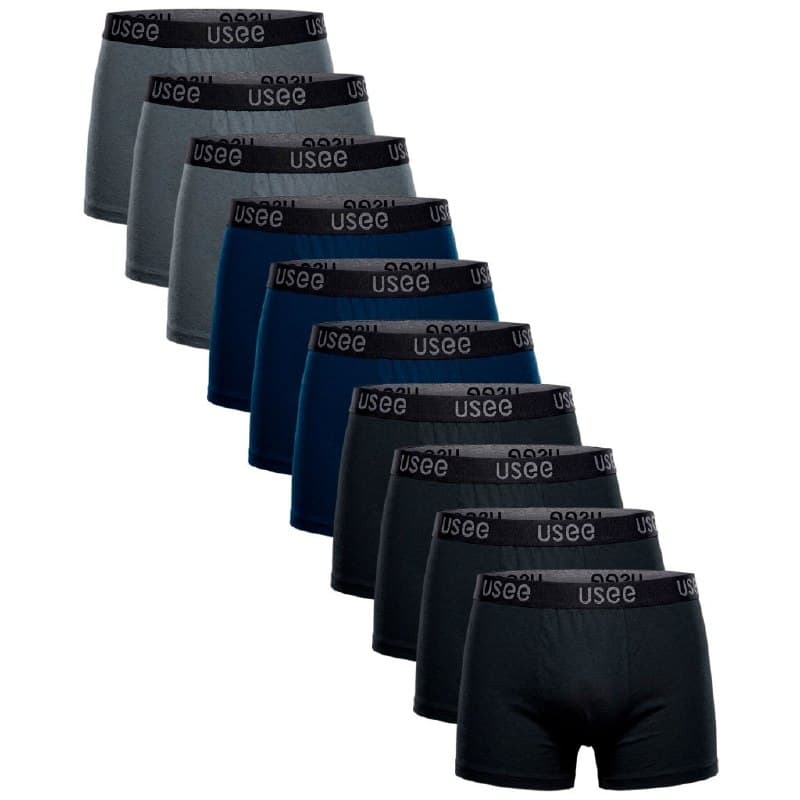 Kit 10 Cuecas Algodão Adulto Kit Cueca Masculina Algodão Original Cueca Box Usee Brasil