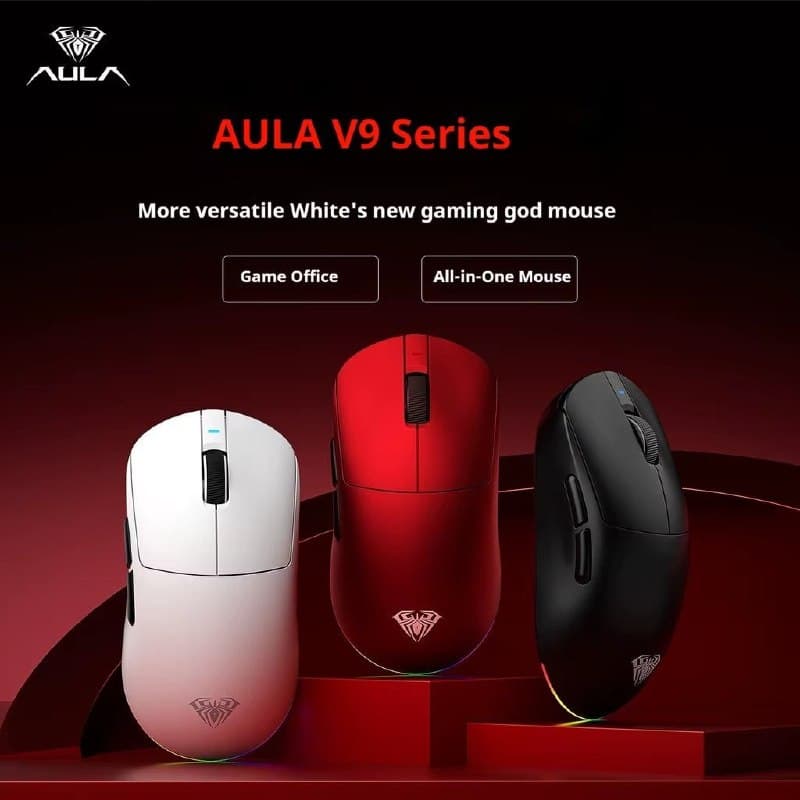 Mouse Aula V9 Ultra, Rgb, Paw3950, 8000Hz, Switch Ótico