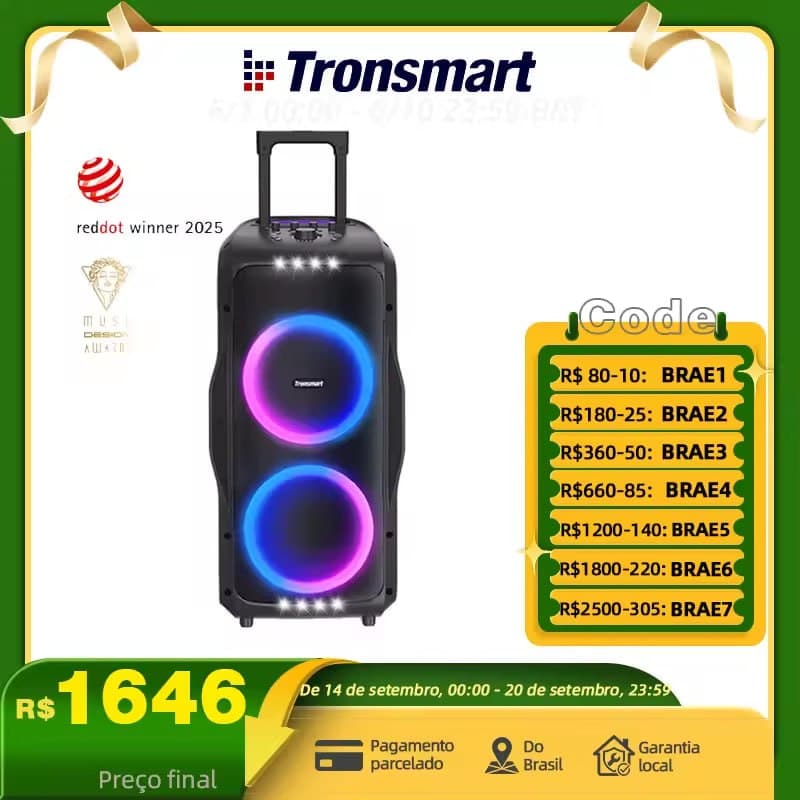 Tronsmart Halo 300 Partybox portátil 240W 🇧🇷 Envio do Brasil