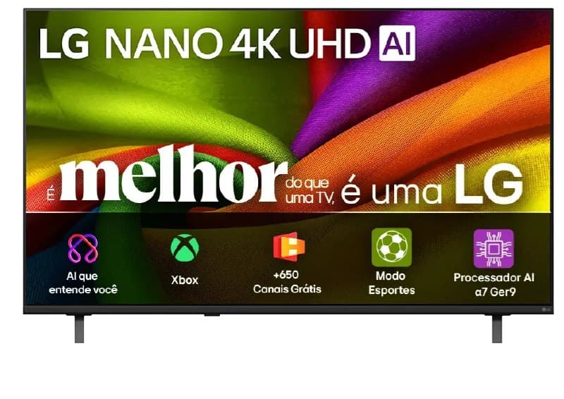 Smart TV 4K 50" LG NANO UHD AI NU850 2026 Processador α7 Ger9 HDR10 Xbox Bluetooth Wi-Fi AI Search Google Gemini webOS 26