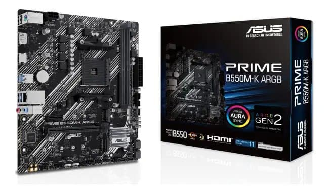 Placa-mãe Gamer Asus Prime B550m Argb Am4 Ddr4 Pcie 4.0 Preto