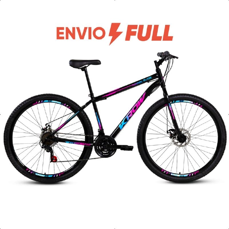 Bicicleta Aro 29 Aço Carbono Freios A Disco 21 Marchas Krow Bikes Para o dia a Dia Passeio
