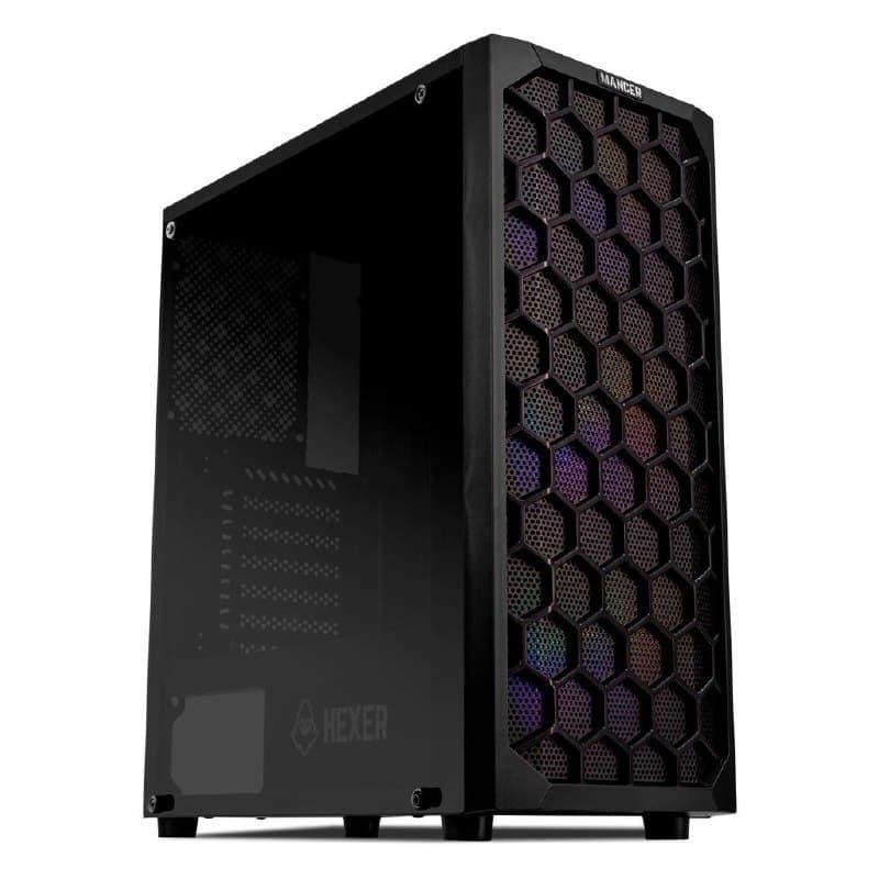 Gabinete Gamer Mancer Hexer, Rainbow, Mid-Tower, Lateral de Vidro, Com 3 Fans🔥🔥