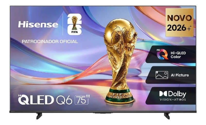 Smart Tv Hisense Hi-Qled 4K 75" Polegadas com Dolby Vision, Dolby Gaming e Alexa - 75Q6qv