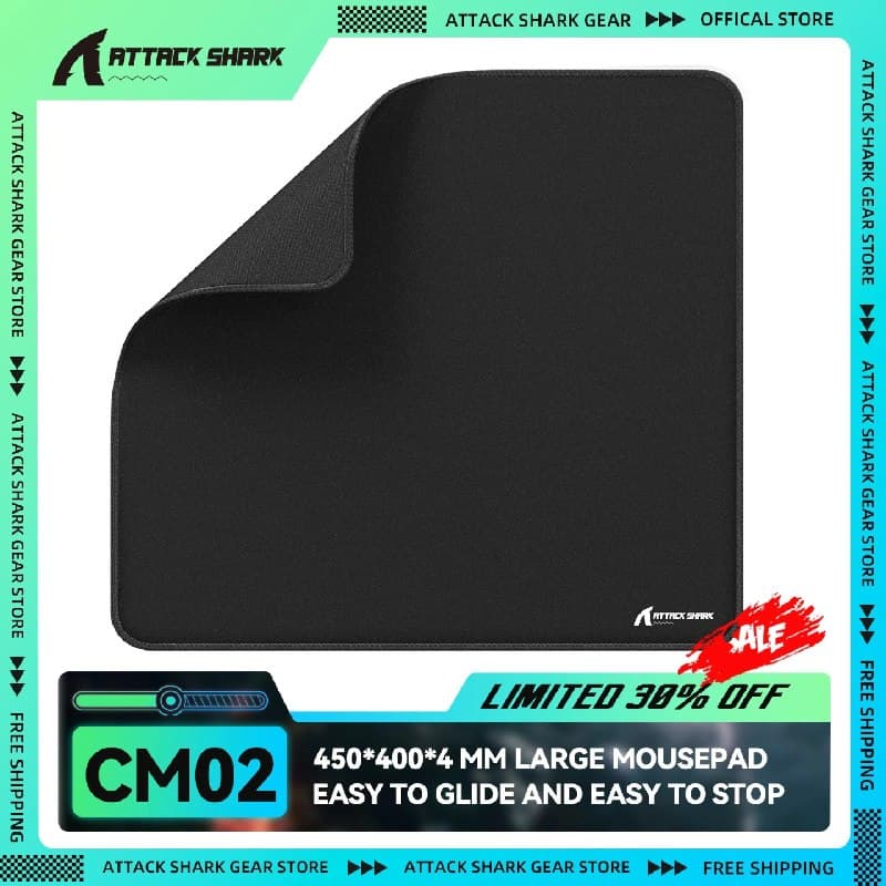 Mousepad Attack Shark CM02, base de borracha antiderrapante 450x400x4mm