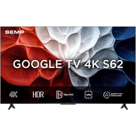 Smart TV SEMP 65" LED HVA 4K UHD Google TV 65S62