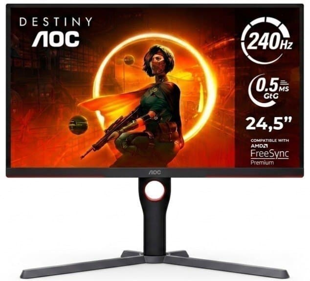 Monitor Gamer AOC Destiny 24,5" Polegadas 240hz 25G3ZM