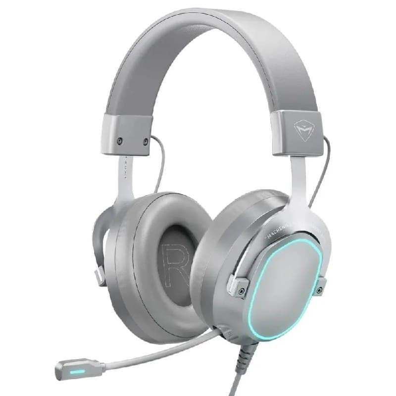 Headset Gamer Machenike GX30 com Drivers Duplos 50mm+13mm, Som Surround 7.1 2ª Geração, Unidade Estéreo Personalizada, Microfone Retrátil Omnidirecional, Cinza - JJ02G1001
