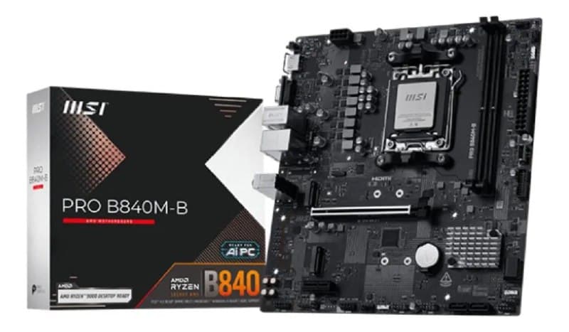 Placa Mãe MSI Pro B840M-B, DDR5, Socket AMD AM5, M-ATX, Chipset AMD B840, PRO-B840M-B
