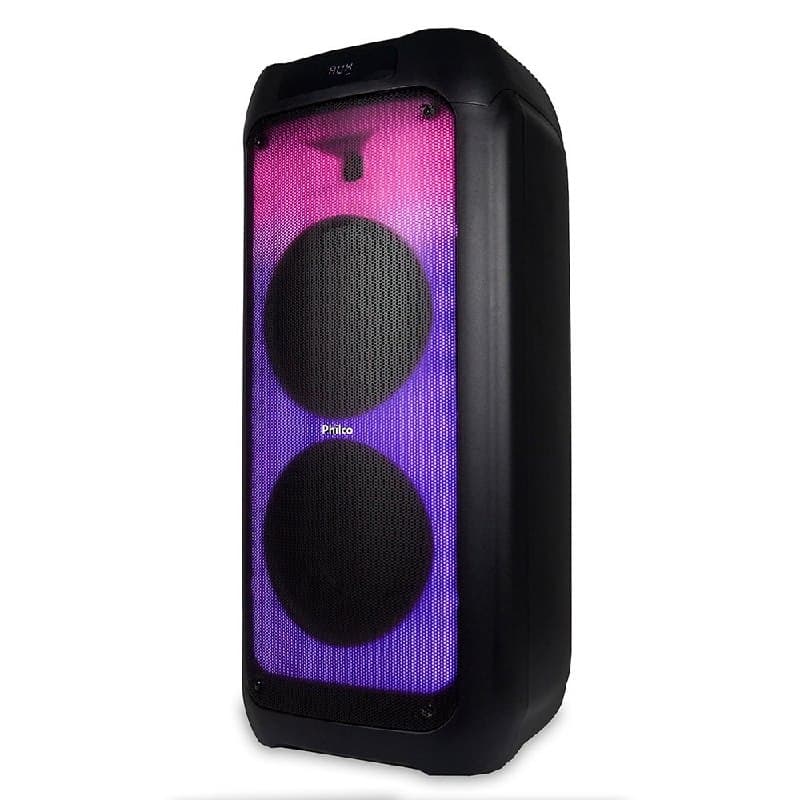 Caixa de Som Acústica Philco PCX7200, Bluetooth, Potente para Festas, Luzes Flash, Preto 56603799