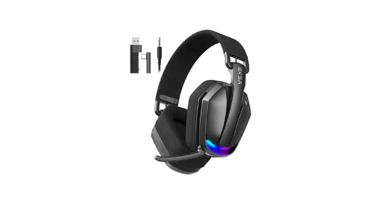 Headset gamer sem fio EKSA G19BT 2.4GHz ultraleve Bluetooth 5.4 com microfone para PC/PS5/Xbox