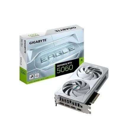 Placa de Vídeo NVIDIA GeForce Gigabyte RTX5060 Eagle OC Ice 8GB GDDR7 128bits - GV-N5060EAGLEOC ICE-8GD