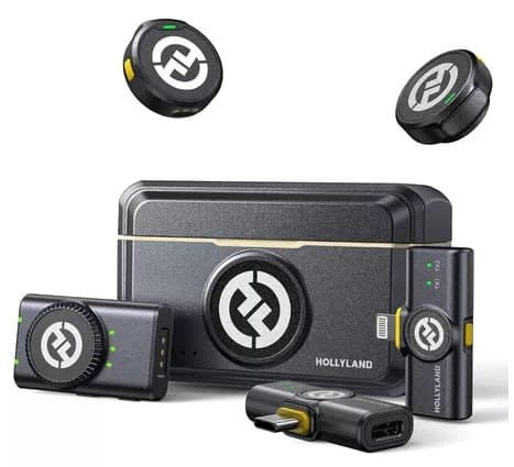 Microfone Lapela Bluetooth sem fio Hollyland Lark M2 Versão Lighting USB-C Câmera Combo Duo Original