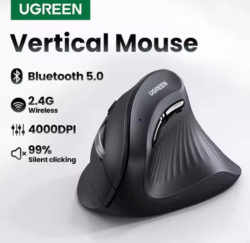 Mouse Ergonômico vertical sem fio Ugreen 4000DPI