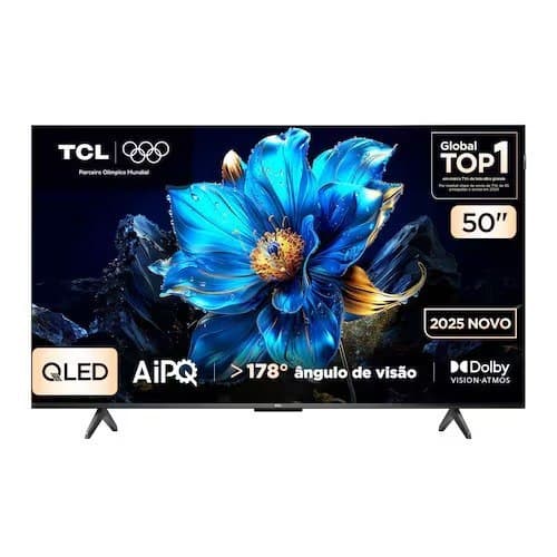 Smart TV 50" TCL 4K UHD QLED Smart TV 50P7K with Google TV, AiPQ, and Google Assistant, 3 HDMI ports