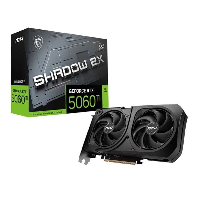 Placa de Video GeForce NVIDIA MSI RTX5060TI 8g Shadow 2x Oc Plus 8gb Gddr7 128 Bits - 912-V536-023
