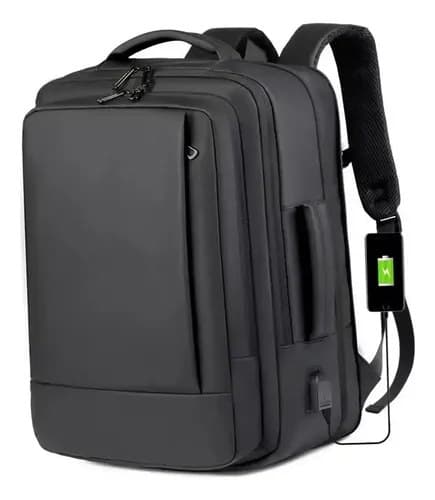 Mochila jiesipote À Prova D'água Reforçada Expansível Cor Preto