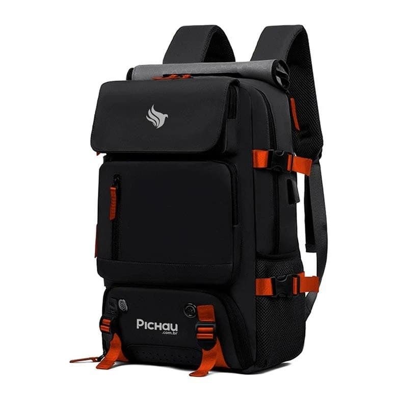 Mochila Pichau Vulcan, Preto e Vermelho