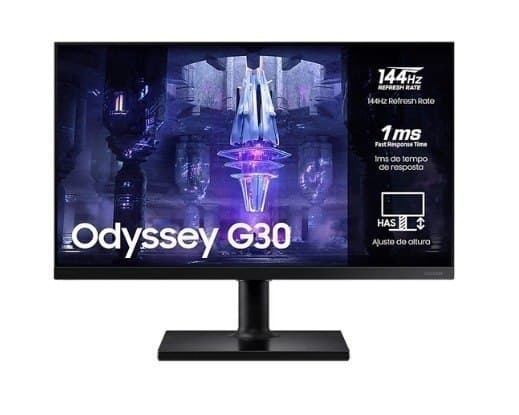 Monitor Samsung Odyssey G30 LS24BG300ELMZD 24" Full HD Va 144Hz FreeSync Preto