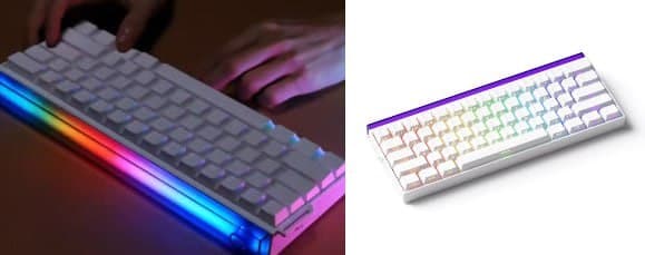 Veekos Teclado Shine60 HE 60% AGRB com Lightbox RT0.01mm Interruptor Magnético 8K