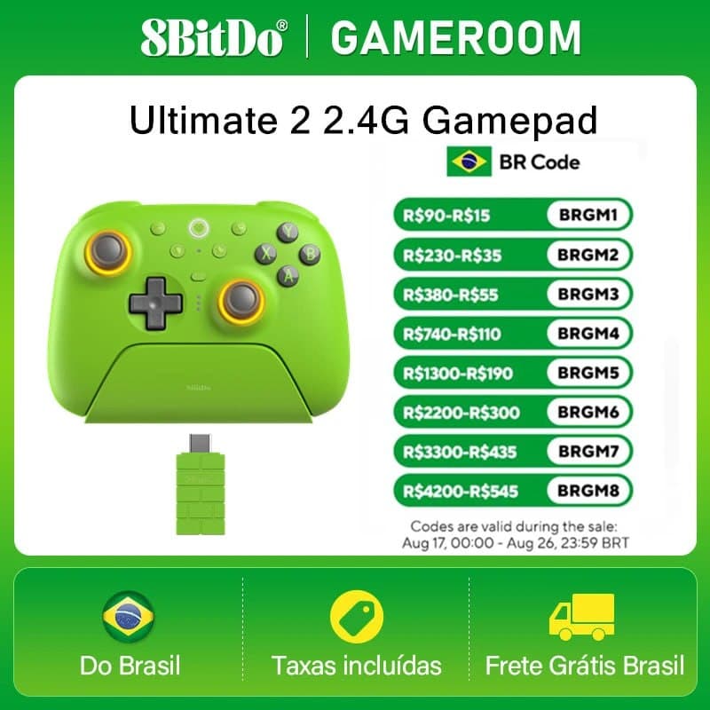 Controle 8BitDo Sem Fio Ultimate 2 TMR