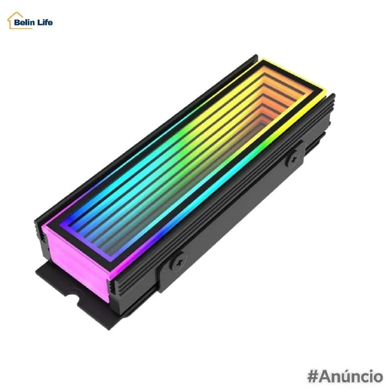Dissipador SSD M.2 2280 NVMe Delta-CN510 ARGB 5V 3 Pinos Aura Sync