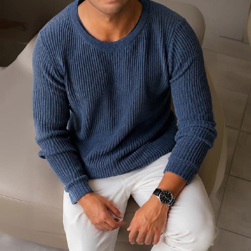 Suéter Masculino Lã Tricot Blusa De Frio Social Manga Longa (6 cores)