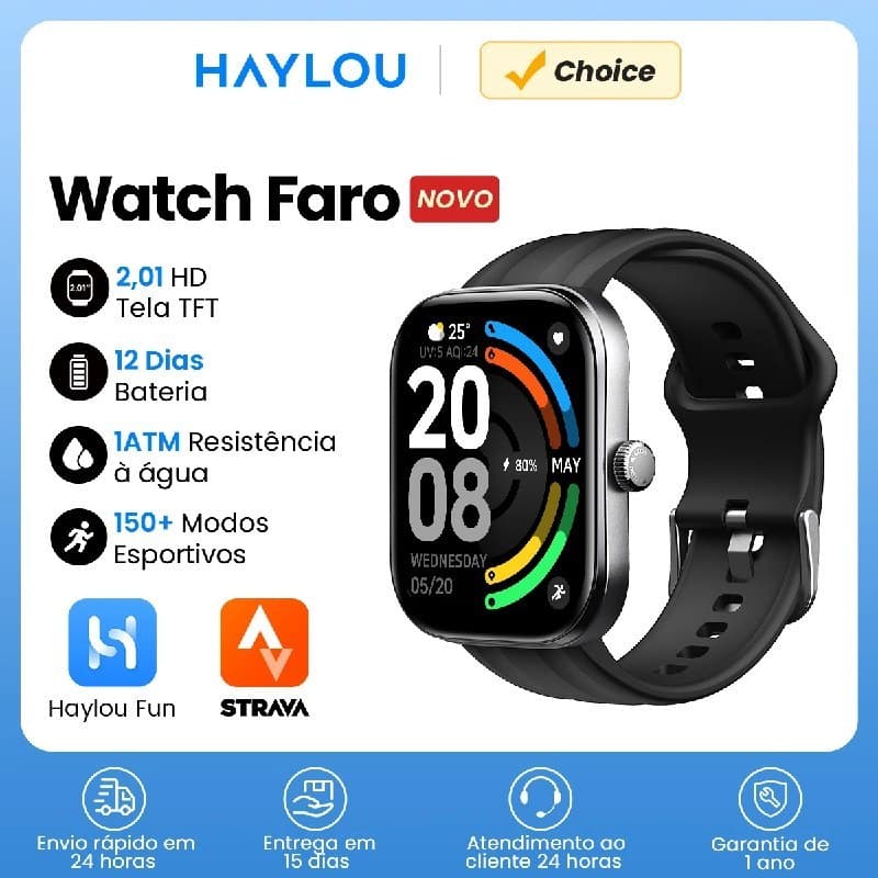 Smartwatch Haylou Faro Tela HD Chamadas Bluetooth