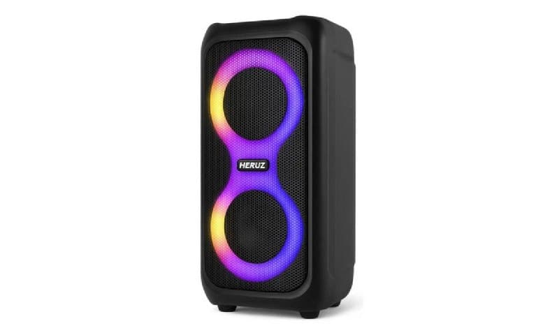 Caixa de Som Bluetooth Caixinha Grande 2 Altos Falantes 10w-hz 5.0 Boombox Com Radio Fm E Entrada Usb Pendrive