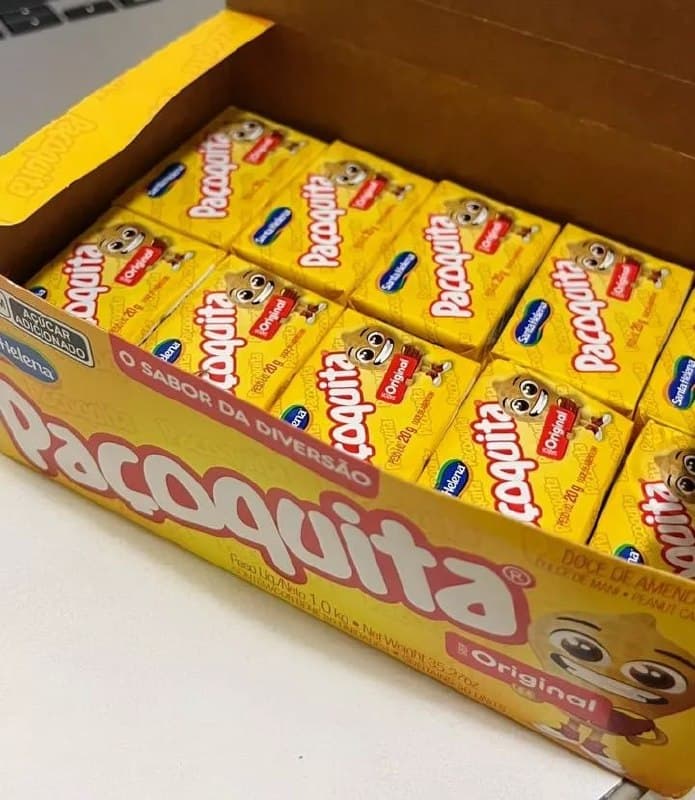 Paçoquita Quadrada Embalada Display De 1Kg Com 50 Unidades De 20g