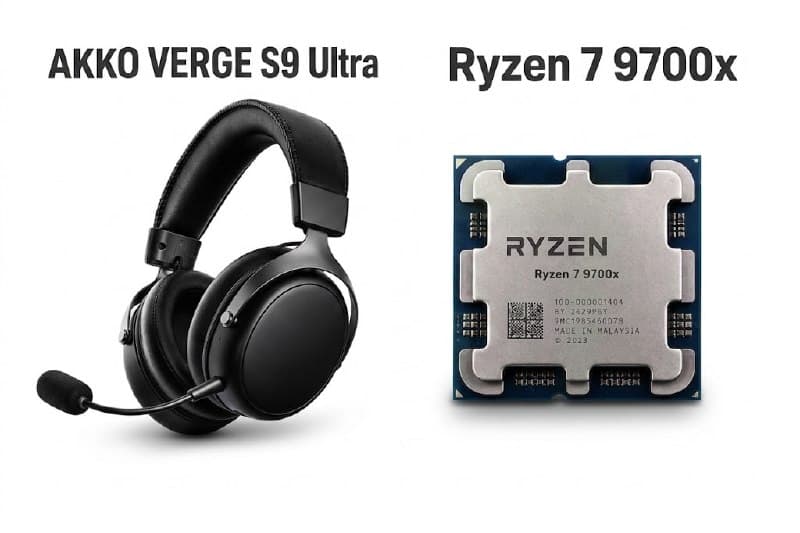 Combo Processador Ryzen 7 9700x + Headset AKKO VERGE S9 Ultra