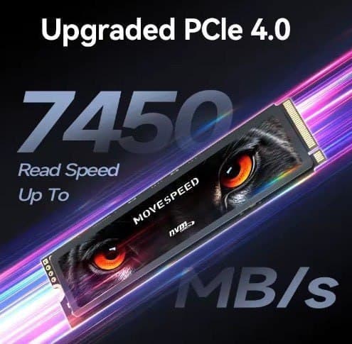 1TB Movespeed 7450 MB/s SSD nvme m.2 m2 pcie 4.0x4 2280 l