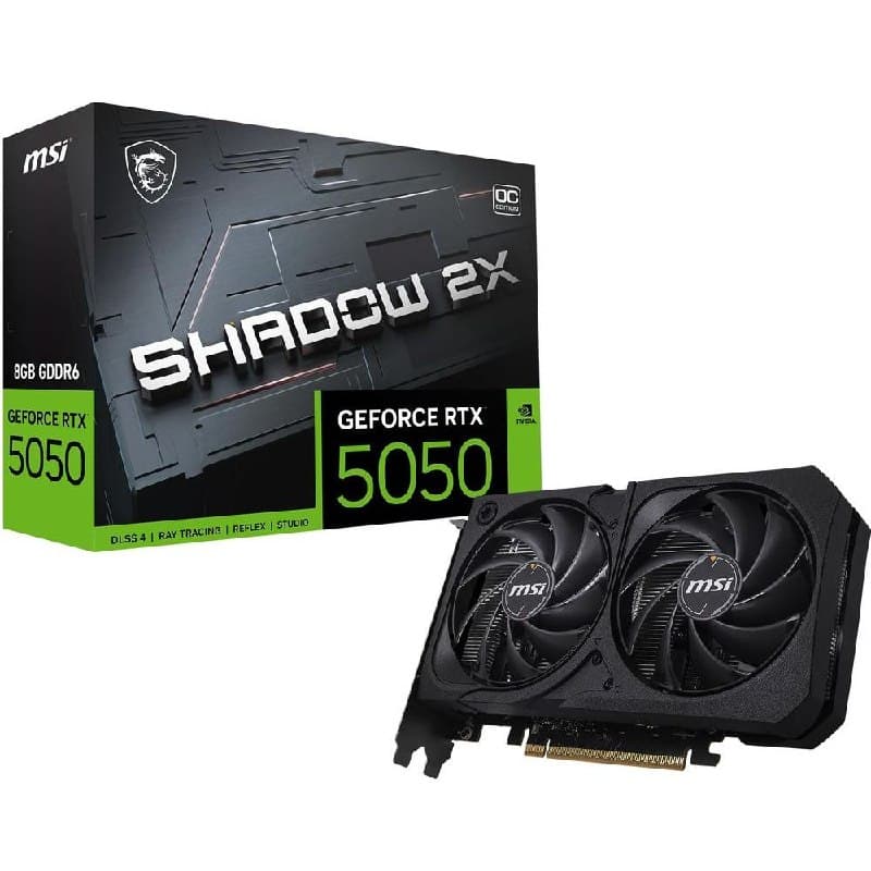 Placa de Vídeo NVIDIA GeForce MSI RTX 5050 8GB Shadow 2X OC GDRR6 128 Bits - 912-V538