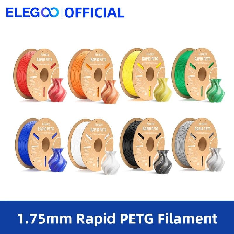 Filamento PETG ELEGOO Rapid 1,75 mm 1 kg, filamento de alta velocidade 30-600 mm/s para impressora 3D