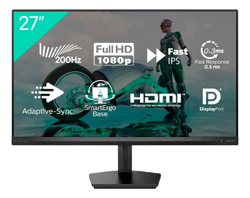 Monitor Gamer Philips Evnia 27'' 200hz 0,3ms Ips Full Hd Preto