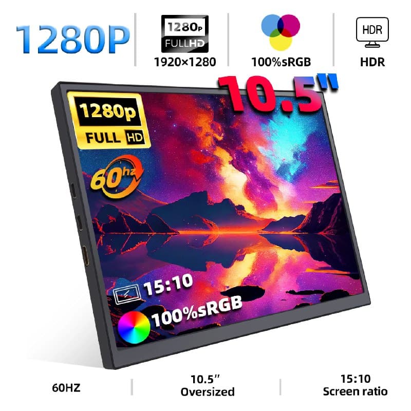 Monitor Portátil ZSUS 10.5" 1920x1280 60Hz 100% sRGB