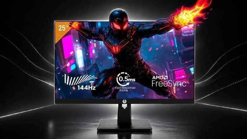 Monitor Gamer Haiz 25'' 144hz 0.5ms 1920x1080 HDR10 Resolução FHD HDMI/DP Painel IPS VESA Alta Taxa de Atualização