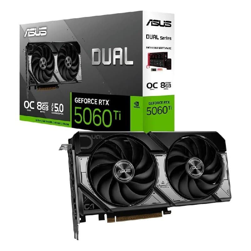 Placa de Vídeo ASUS RTX 5060 TI DUAL O8G NVIDIA GeForce, 8GB, GDDR7, DLSS, Ray Tracing 90YV0MP2-M0NA00