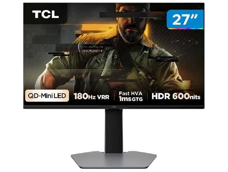 27" Monitor Gamer Tcl 27 Polegadas Qled Mini Led Qhd G64 180Hz 1ms (GtG) Freesync Hdr 600 nits 27G64